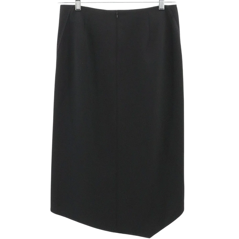 Lafayette 148 New York Black Asymmetrical Hem‎ Skirt Career Minimalist 4